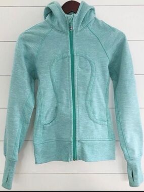 Vintage Lululemon Heathered Mint Teal Scuba Hoodie size 4